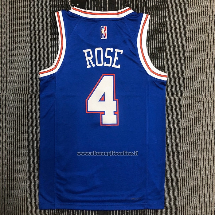 Maglia New York Knicks Derrick Rose #4 Statement 2020-21 Blu